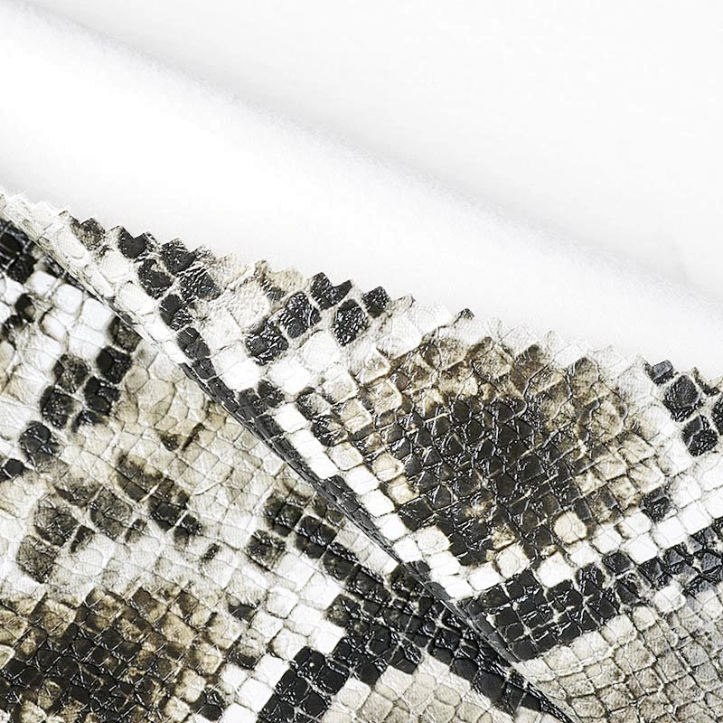 pvc artificial leather with snake skin popular use for ladies handbags