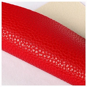 pvc leatherette for ladies handbags usage with lychee embossed
