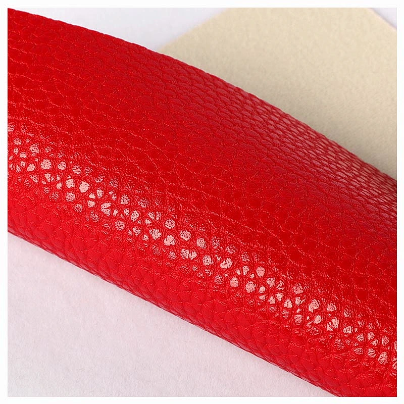 pvc leatherette for ladies handbags usage with lychee embossed