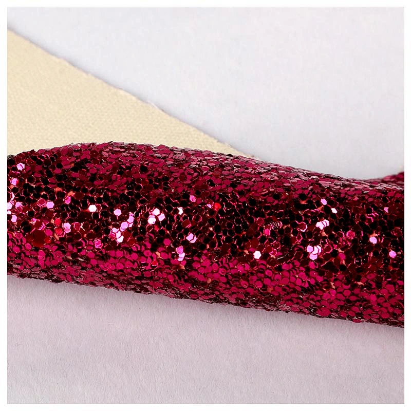 PVC leather glitter leatherette with shining and glitter surface