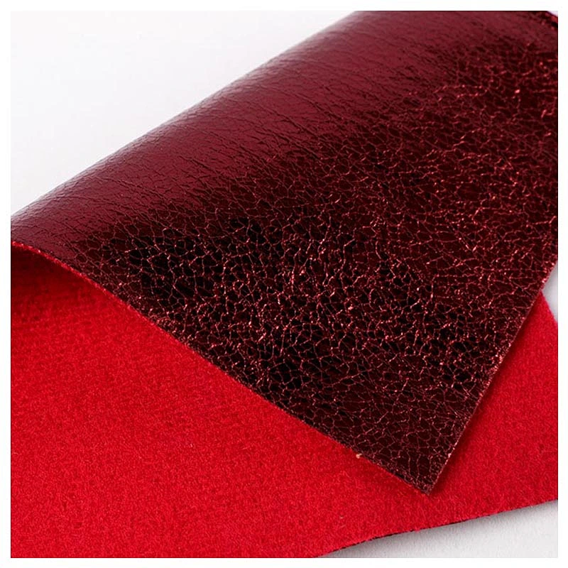 lychee pattern pvc leather for handbag usage very good sell with Colored Imitation Cotton Backing