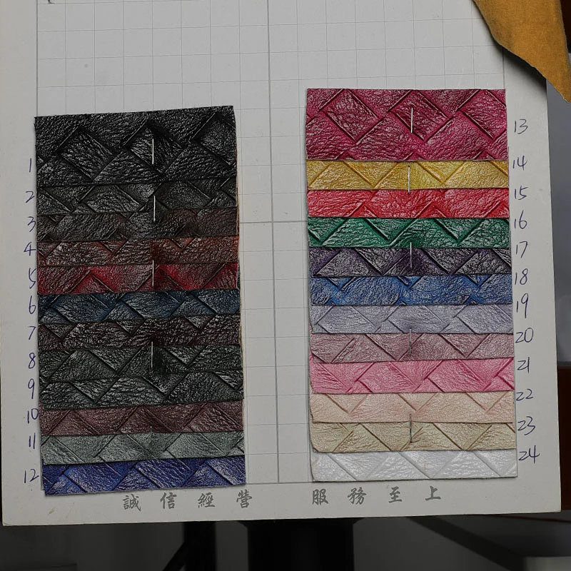 PVC synthetic woven pattern for handbag usage very good sell to India market with cheapest price
