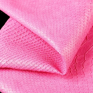 PVC snake skin artificial leather with Colored Imitation Cotton Backing for handbags usage
