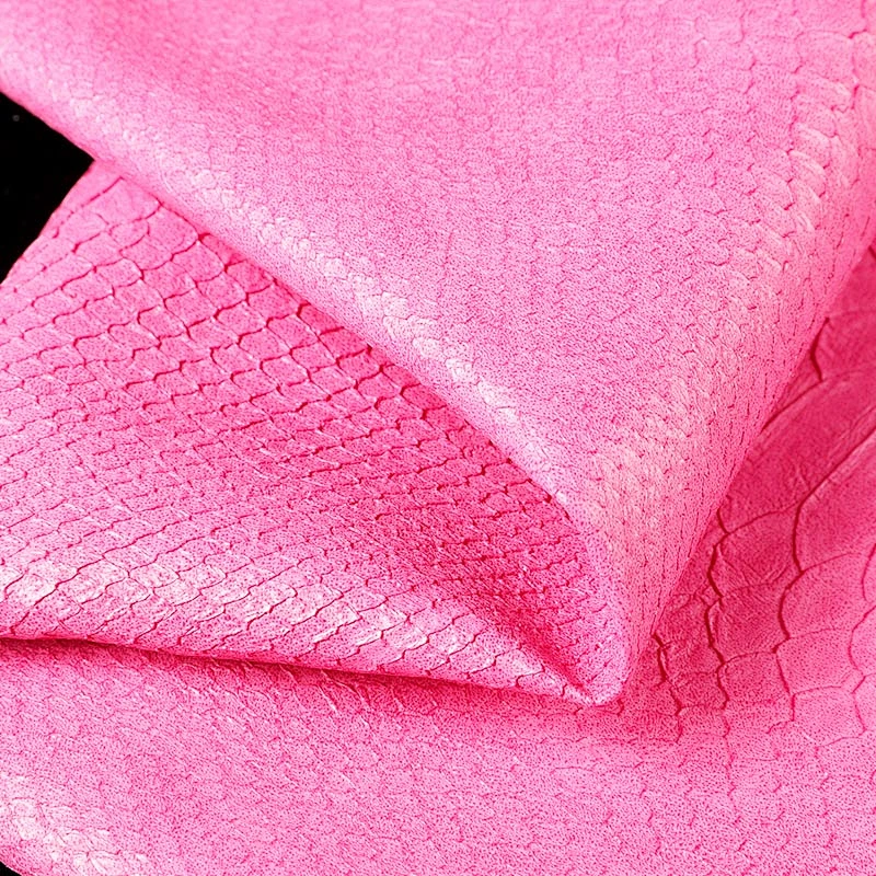 PVC snake skin artificial leather with Colored Imitation Cotton Backing for handbags usage