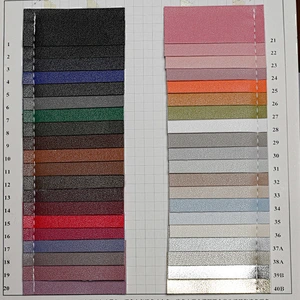 PVC handbags leather with sheep grain emboss with mesh backing