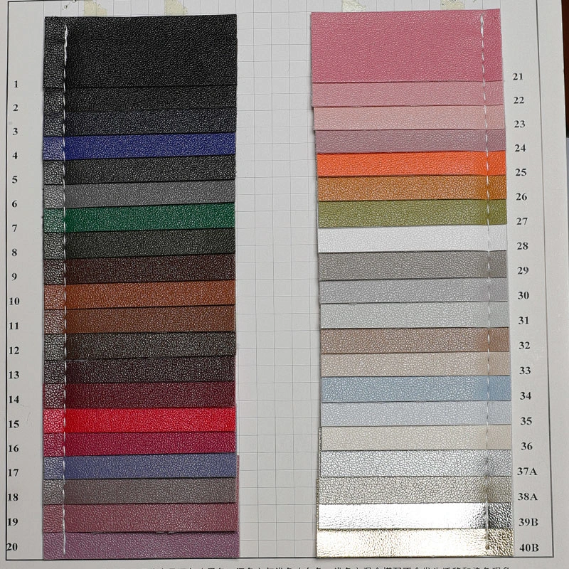 PVC handbags leather with sheep grain emboss with mesh backing
