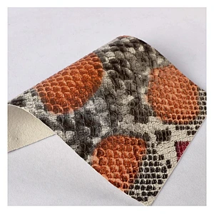 Embossed PVC leather for ladies handbag with nylon fabric backing