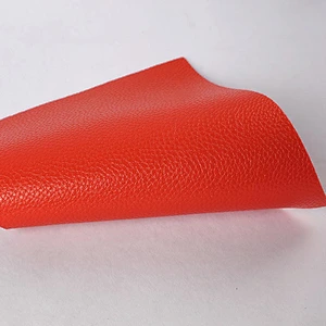 pvc artificial leather Litchi grain pvc leather with brush backing