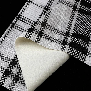 PVC leather material with brush backing for women handbag from Guangzhou factory product