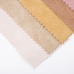 embossed PU leather for shoes and cloth usage with polyester fabric
