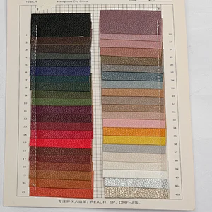Litchi Grain Texture Faux Pvc Leather for making Handbags with Brush backing