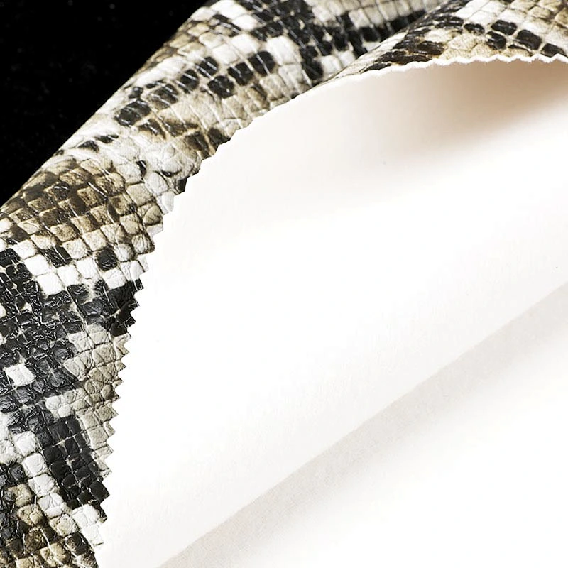 pvc artificial leather with snake skin popular use for ladies handbags