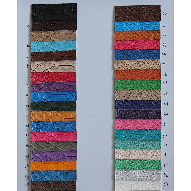 PVC snake skin artificial leather with Colored Imitation Cotton Backing for handbags usage