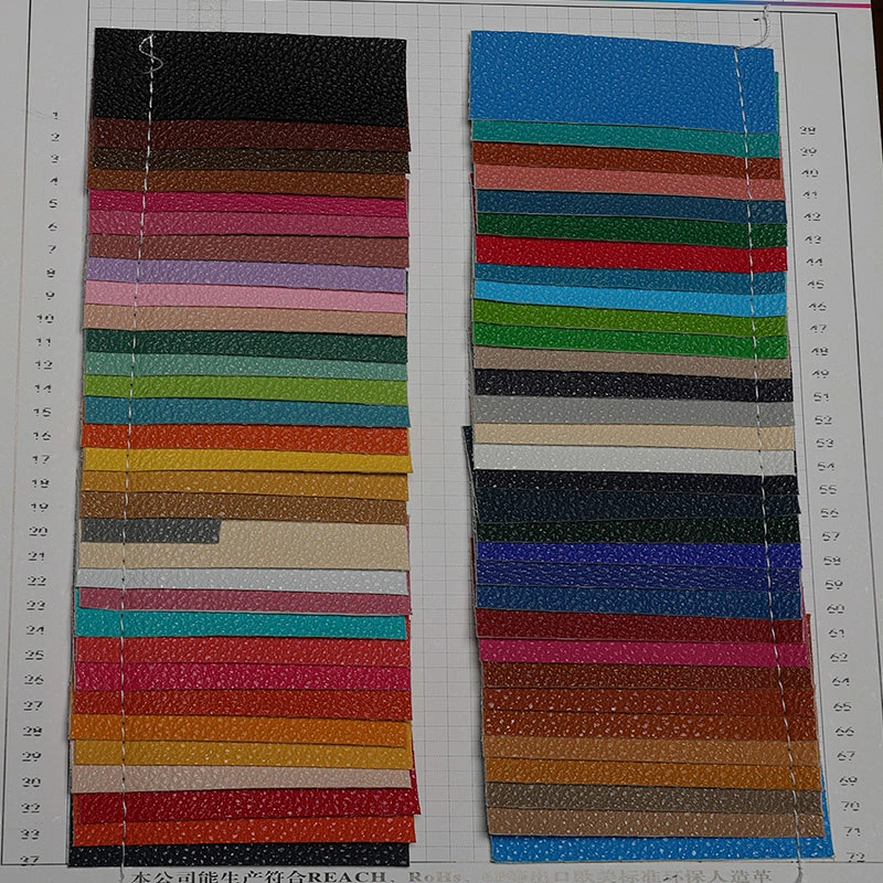 Embossed Litchi grain pvc leather for woman handbags with brush backing