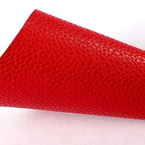 pvc leatherette for ladies handbags usage with lychee embossed