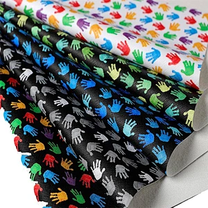 pvc leather with  printing pattern for woman handbag
