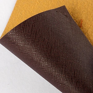 High quality PVC synthetic leather with cross pattern for ladies handbags use