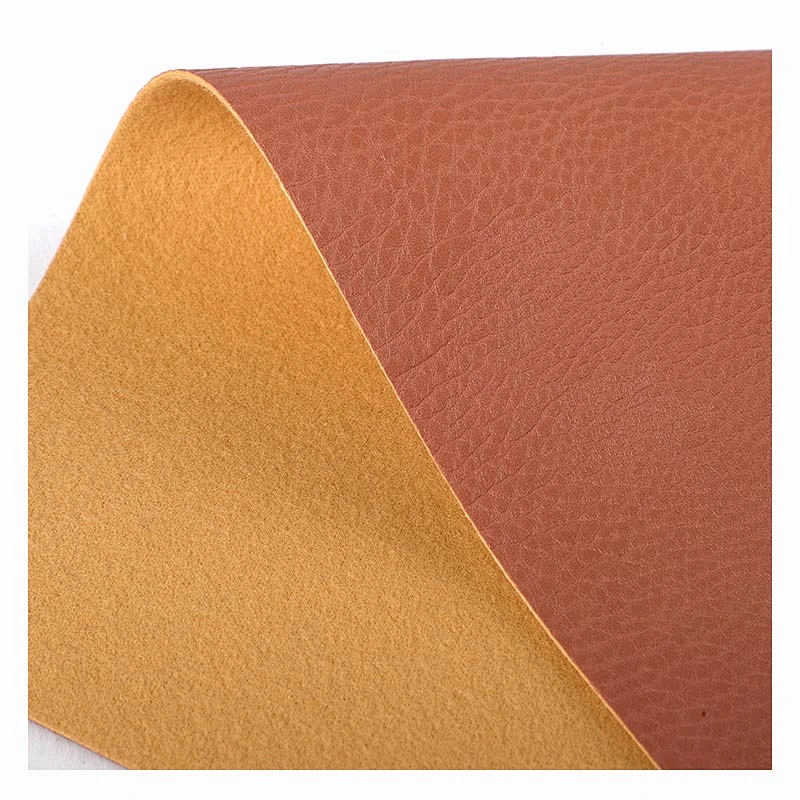 High quality grain PVC vinyl fabric faux leather with lychee embossed popular use for woman handbags