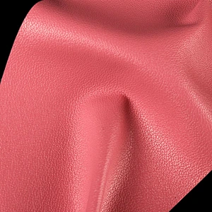 PVC handbags leather with sheep grain emboss with mesh backing