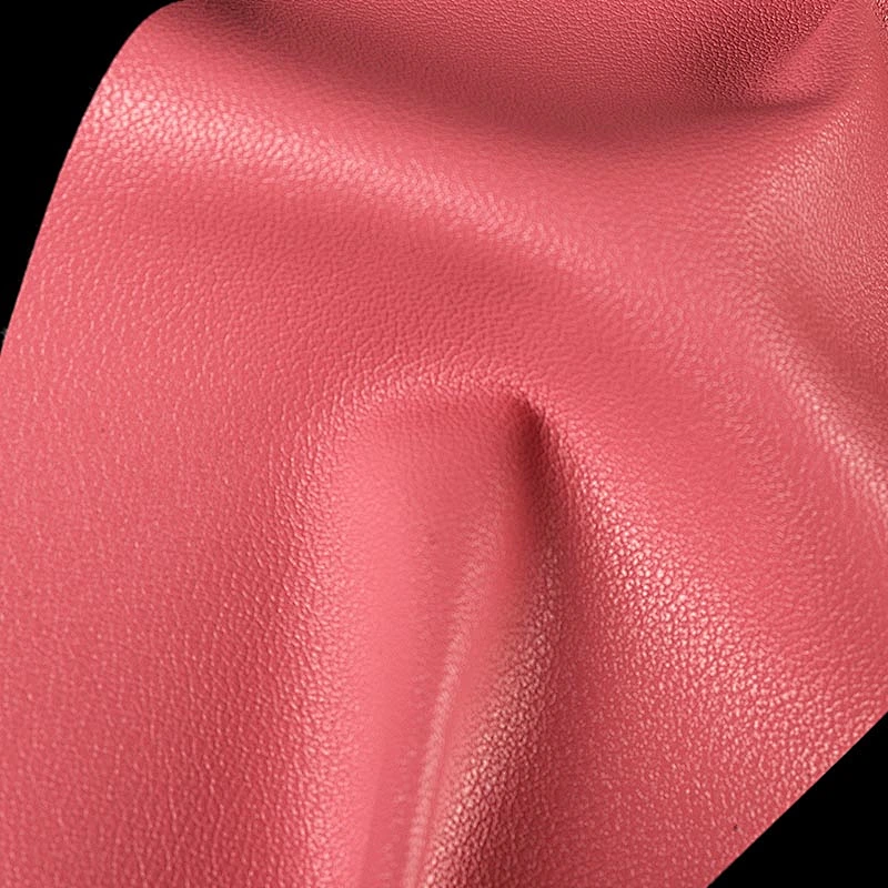 PVC handbags leather with sheep grain emboss with mesh backing