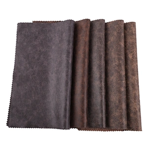 High quality china supplier pu leather for making shoes glitter with flocking material