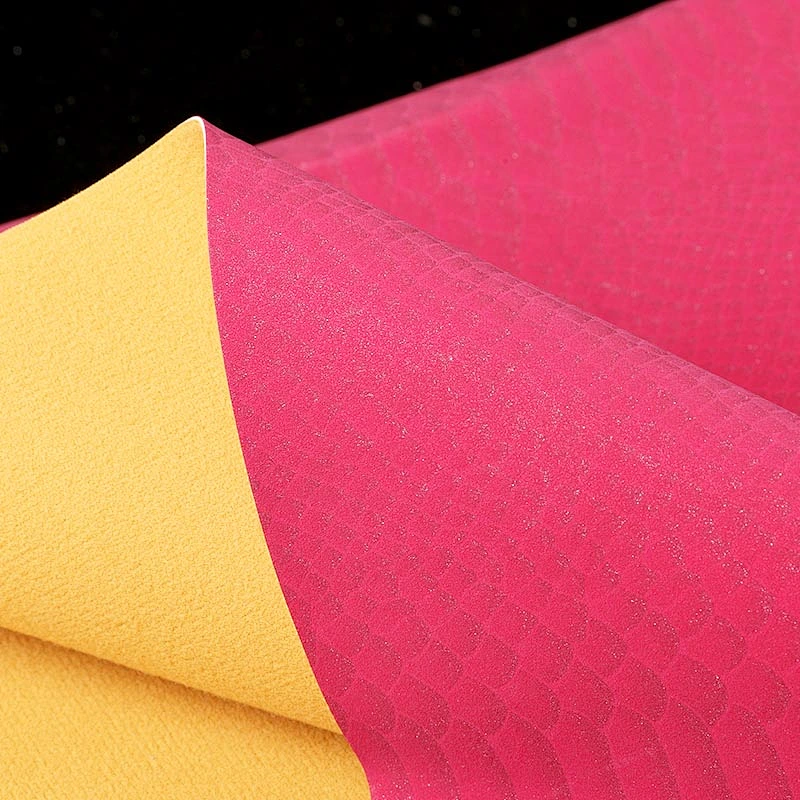 high quality pvc artificial leather with imitation cotton for handbag leather material