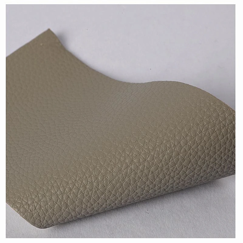 Litchi Grain Texture Faux Pvc Leather for making Handbags with Brush backing