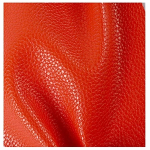 pvc artificial leather Litchi grain pvc leather with brush backing