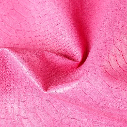 PVC snake skin artificial leather with Colored Imitation Cotton Backing for handbags usage