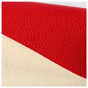 pvc leatherette for ladies handbags usage with lychee embossed