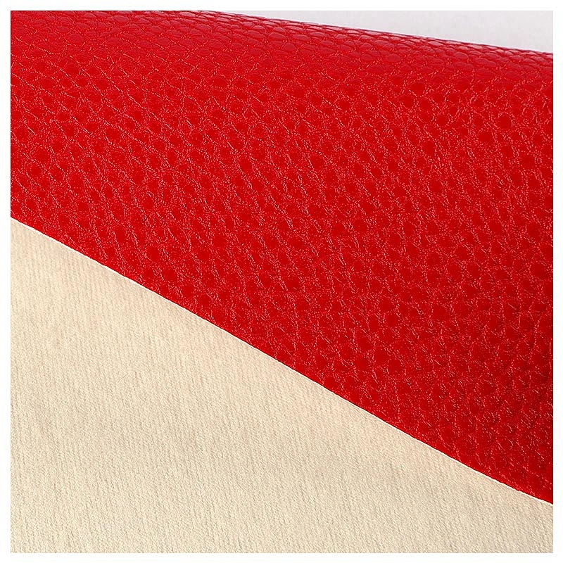 pvc leatherette for ladies handbags usage with lychee embossed