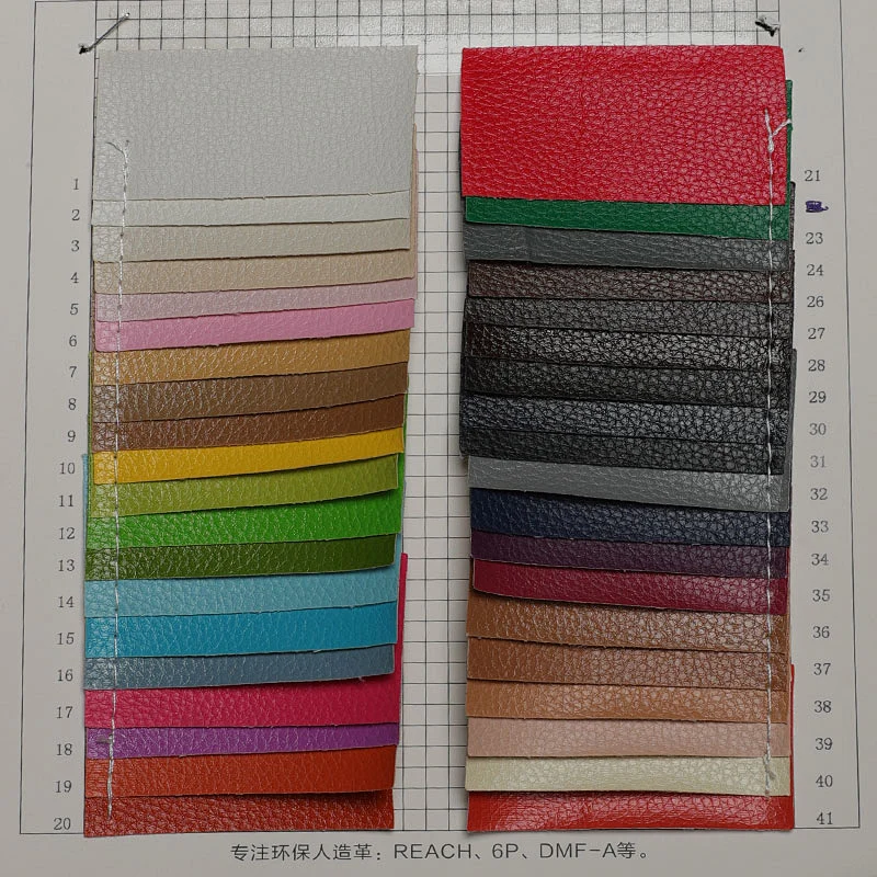 High quality PVC artificial leather with litchi grain texture for woman handbags use