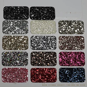 PVC leather glitter leatherette with shining and glitter surface