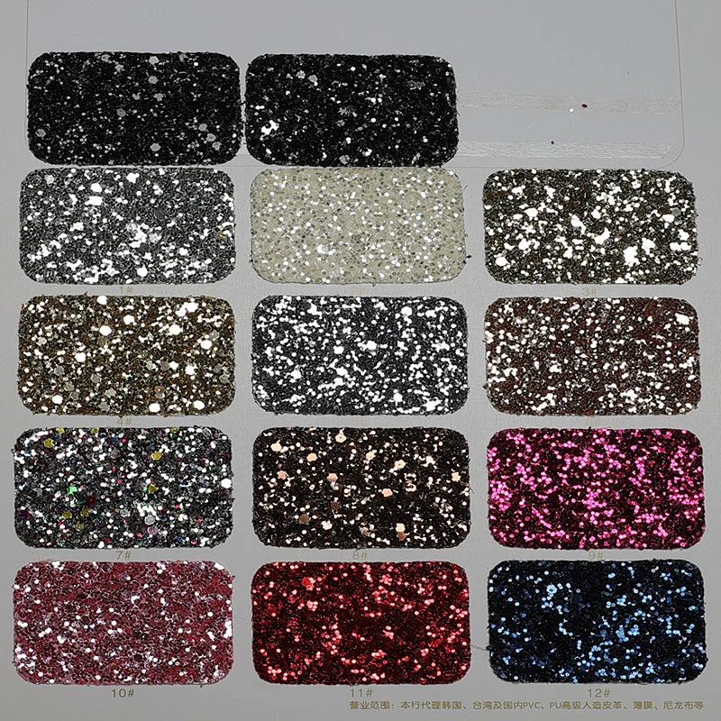 PVC leather glitter leatherette with shining and glitter surface