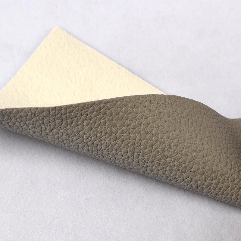 Litchi Grain Texture Faux Pvc Leather for making Handbags with Brush backing