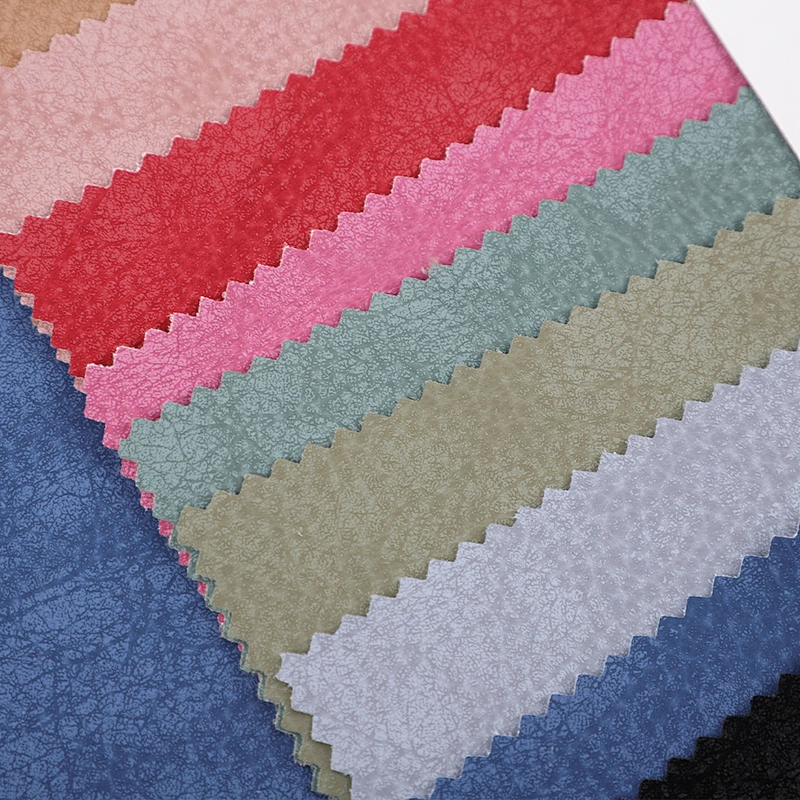 embossed PU leather for shoes and cloth usage with polyester fabric