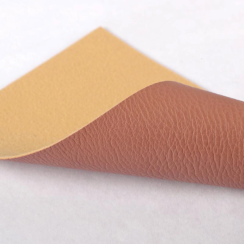 High quality grain PVC vinyl fabric faux leather with lychee embossed popular use for woman handbags