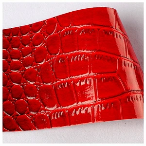 embossed pvc leather for bag  new design animal print fabric leather surface with patent very shining