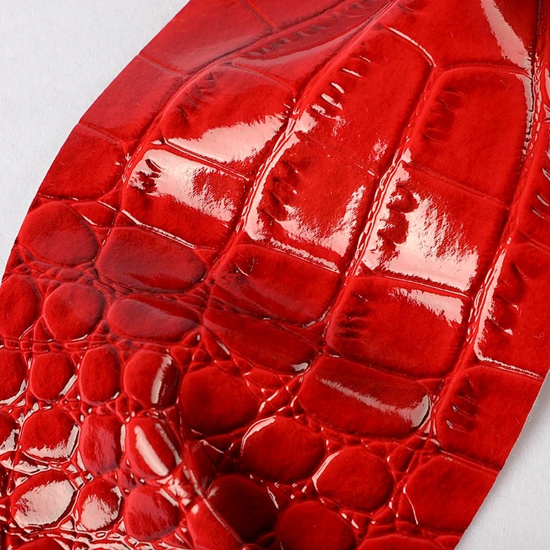 embossed pvc leather for bag  new design animal print fabric leather surface with patent very shining