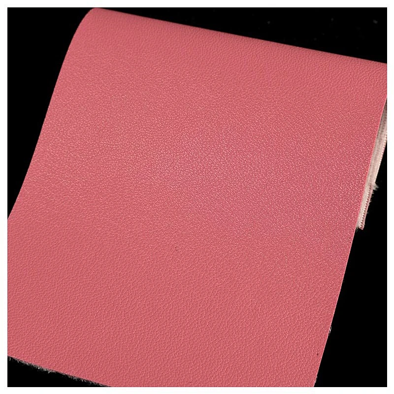 PVC handbags leather with sheep grain emboss with mesh backing