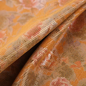 PU leather fabric for clothing and jacket garment with glitter on suede leatherette for cloth