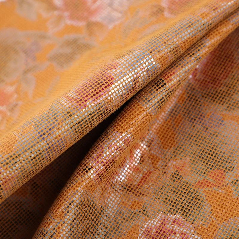 PU leather fabric for clothing and jacket garment with glitter on suede leatherette for cloth