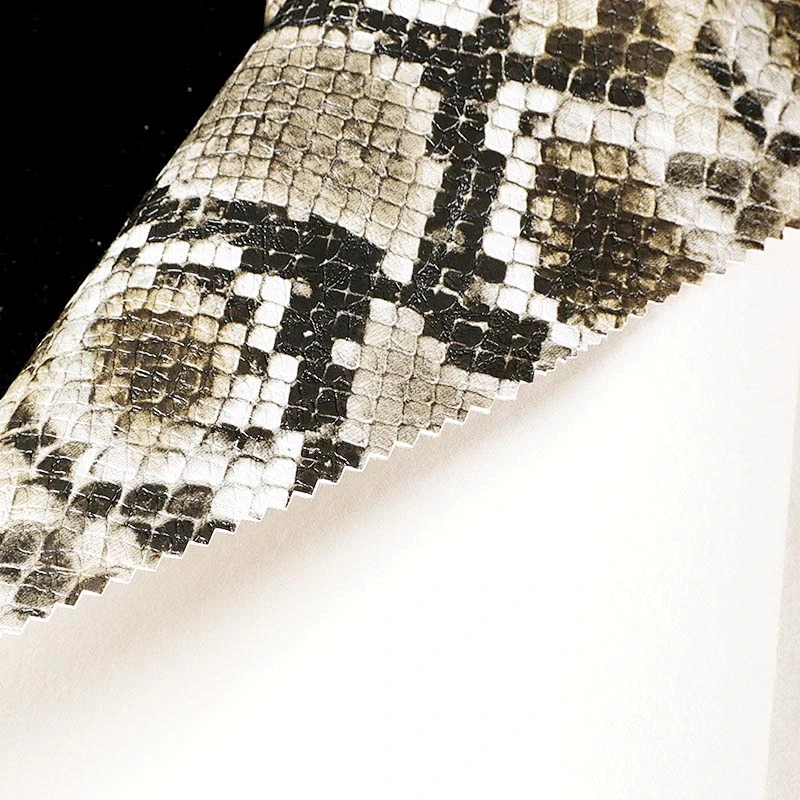 pvc artificial leather with snake skin popular use for ladies handbags