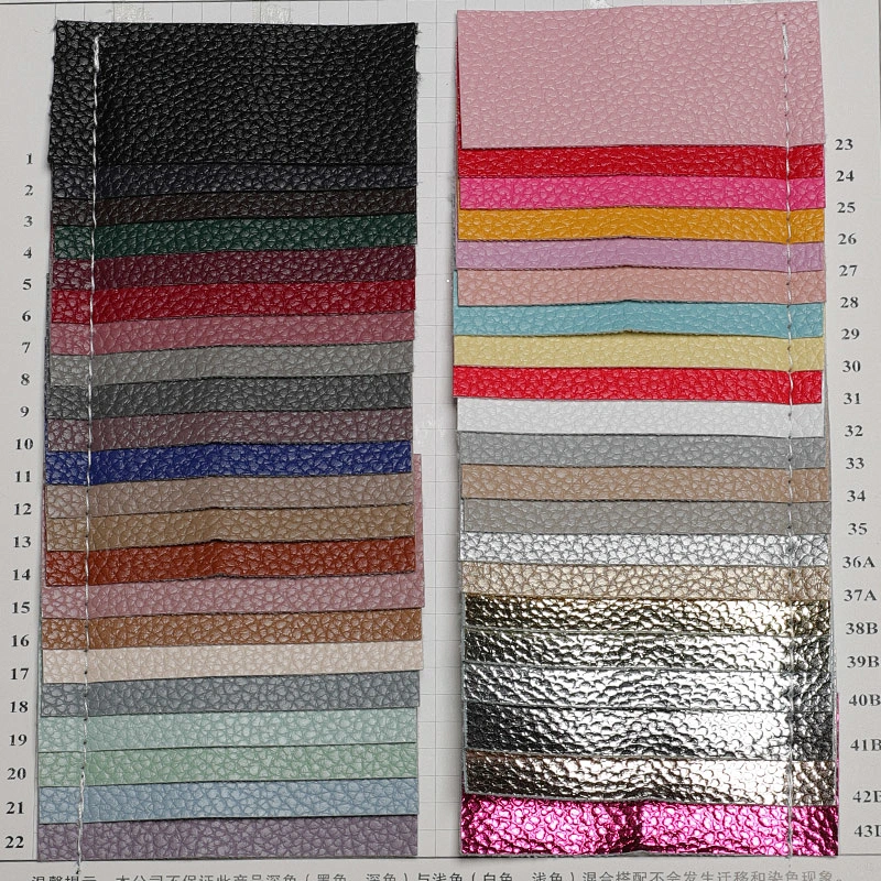 pvc leather with lychee pattern for ladies handbags use