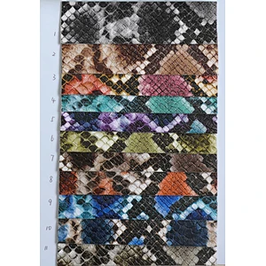 pvc artificial leather with snake skin popular use for ladies handbags