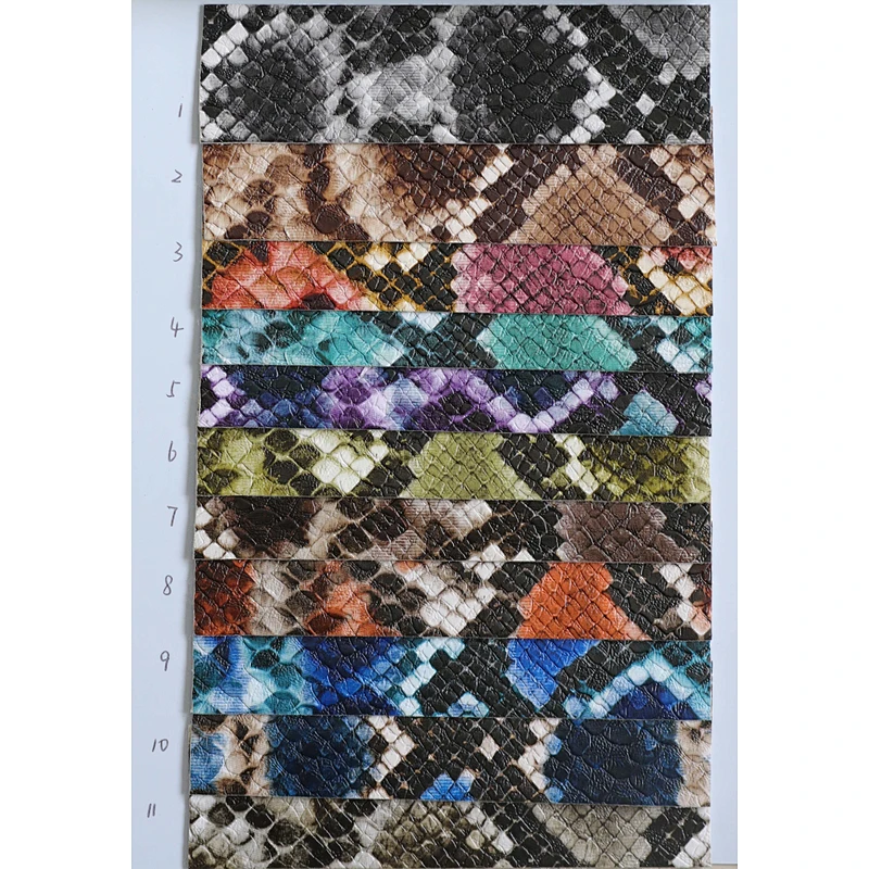 pvc artificial leather with snake skin popular use for ladies handbags