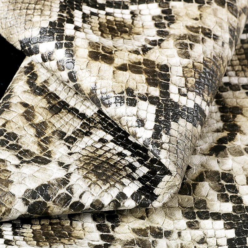 pvc artificial leather with snake skin popular use for ladies handbags