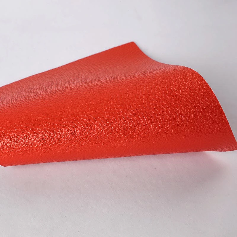 pvc artificial leather Litchi grain pvc leather with brush backing