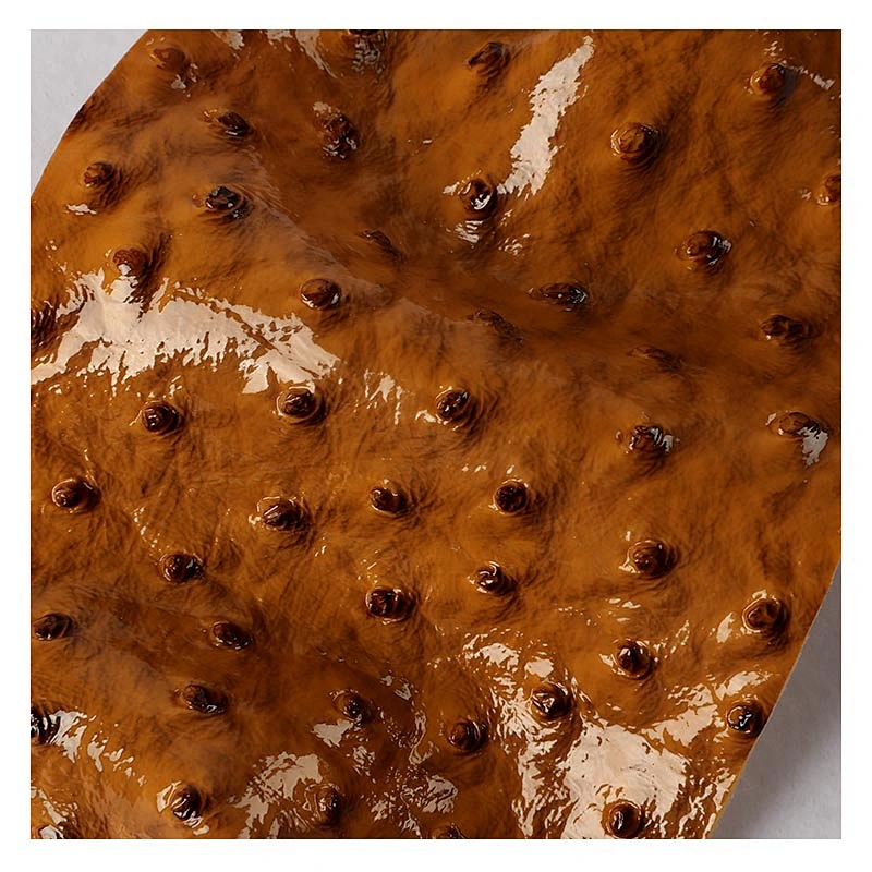 High quality Ostrich Synthetic Pvc Leather for  Handbags with brush backing