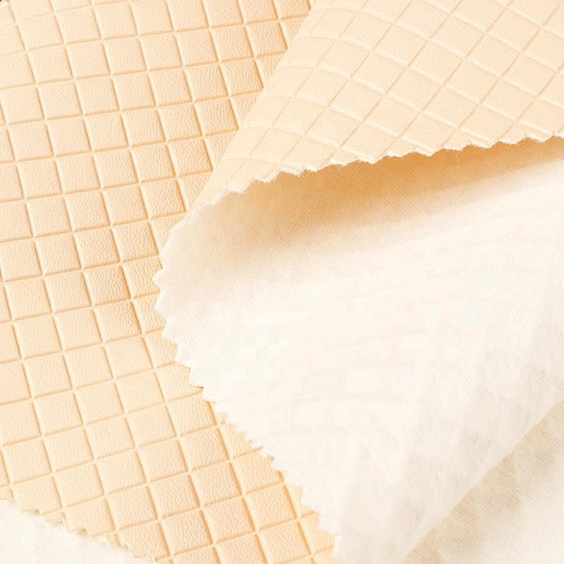 brushed cloth backing pvc leather rexine fabric pvc vinyl leatherette for handbag pillow decoration